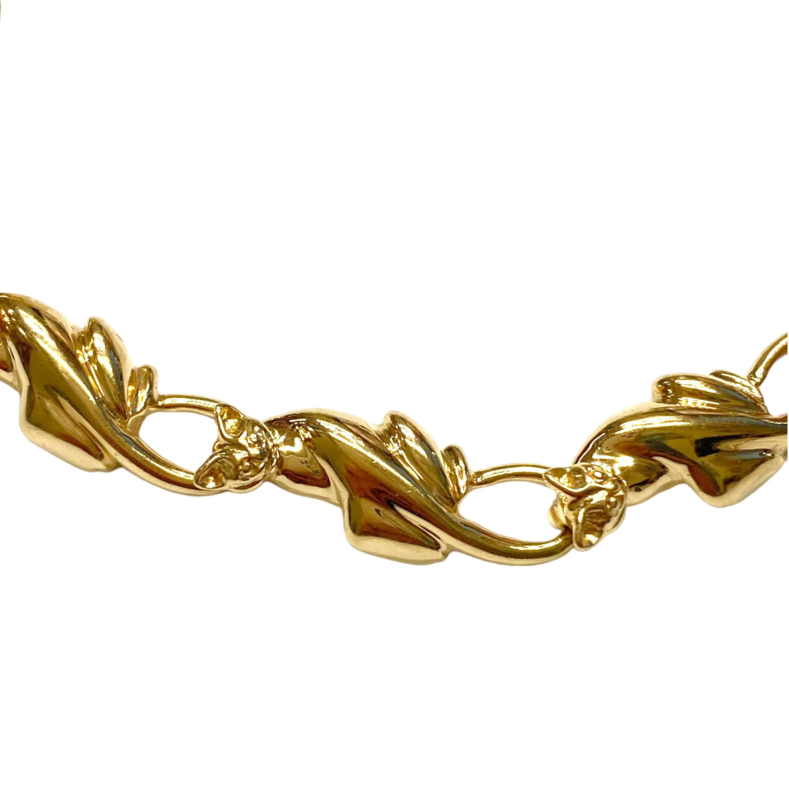 Vintage 14K Yellow Gold Cat Bracelet
