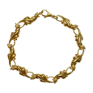Vintage 14K Yellow Gold Cat Bracelet