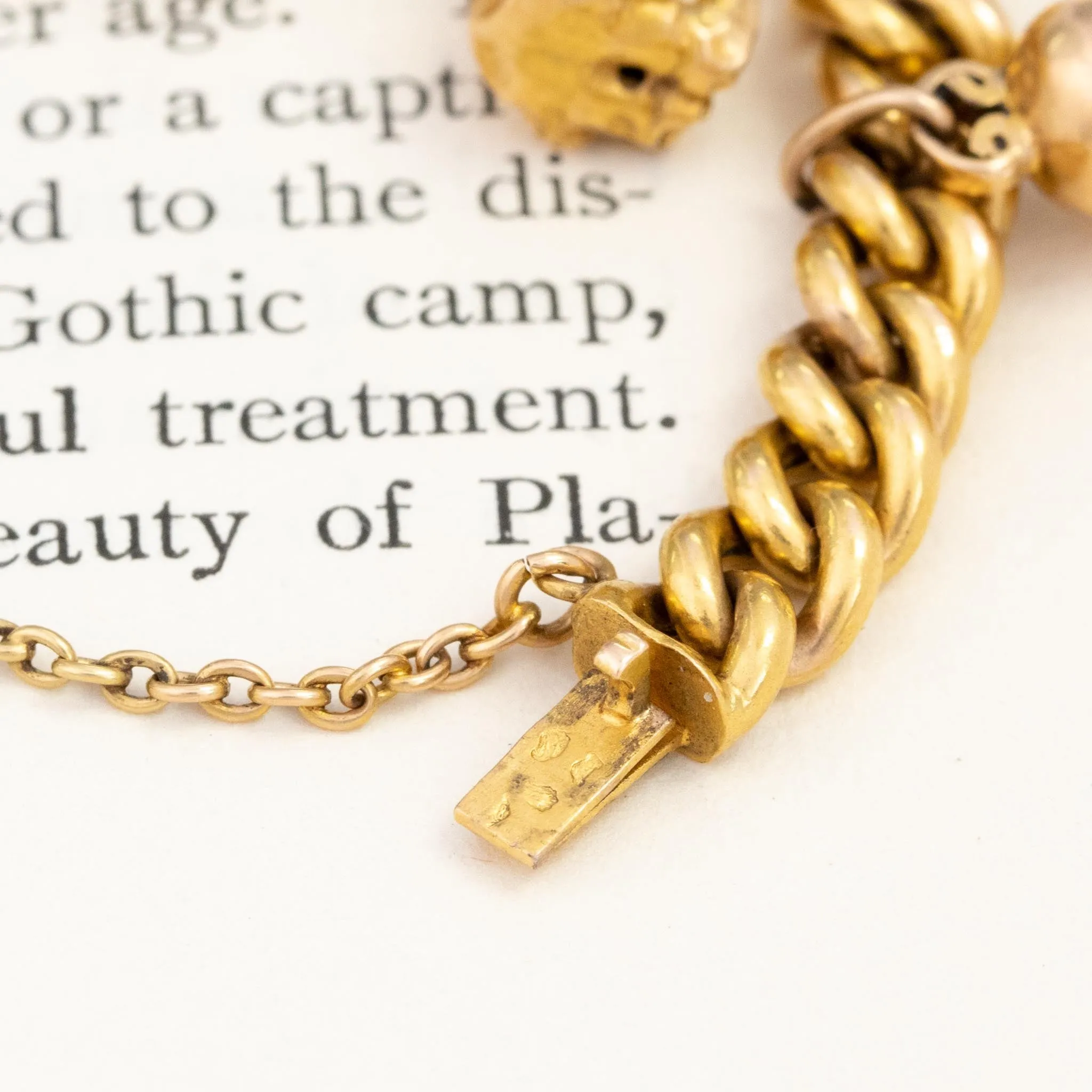 Vintage Curb Link Charm Bracelet, French
