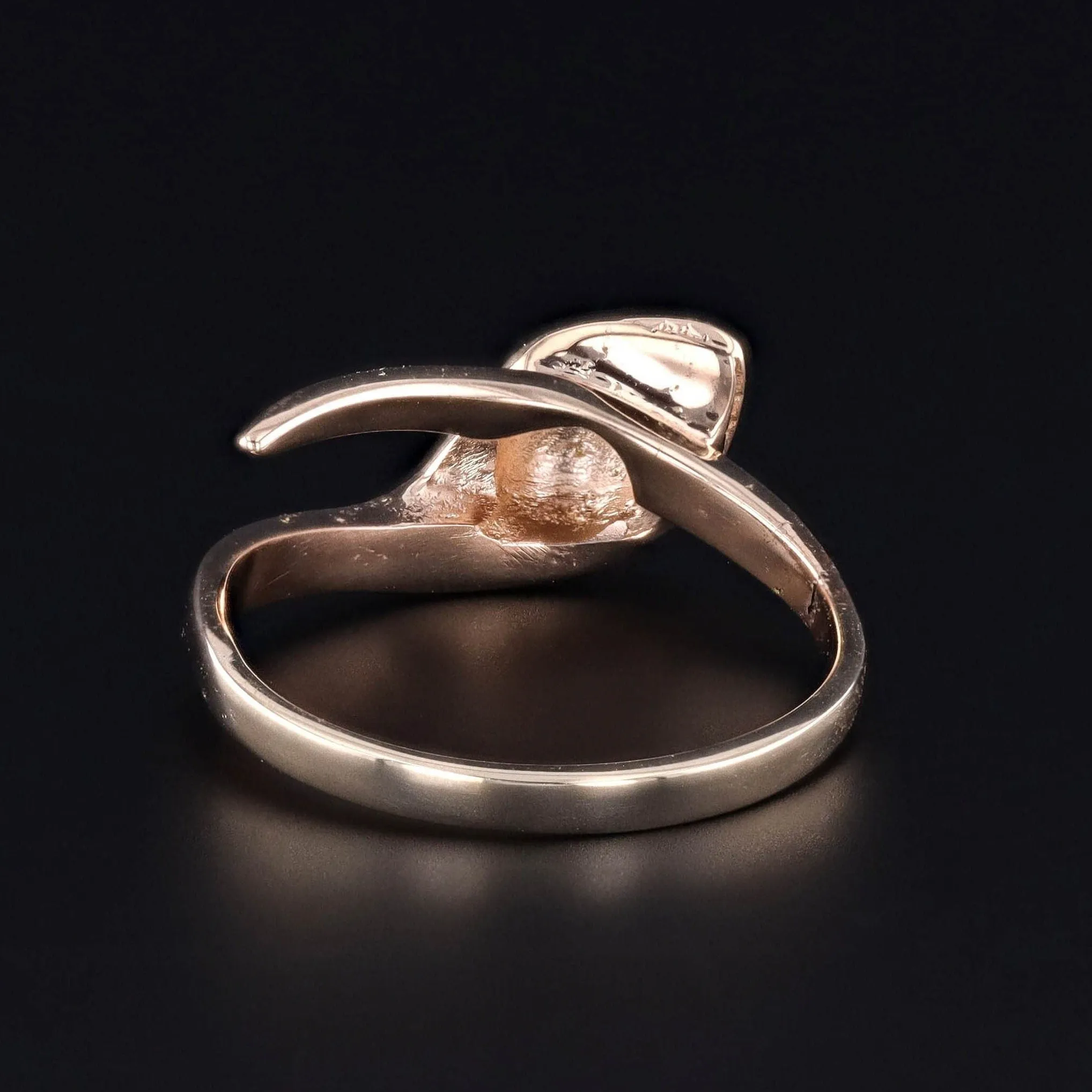 Vintage Enamel Snake Ring of 14k Gold
