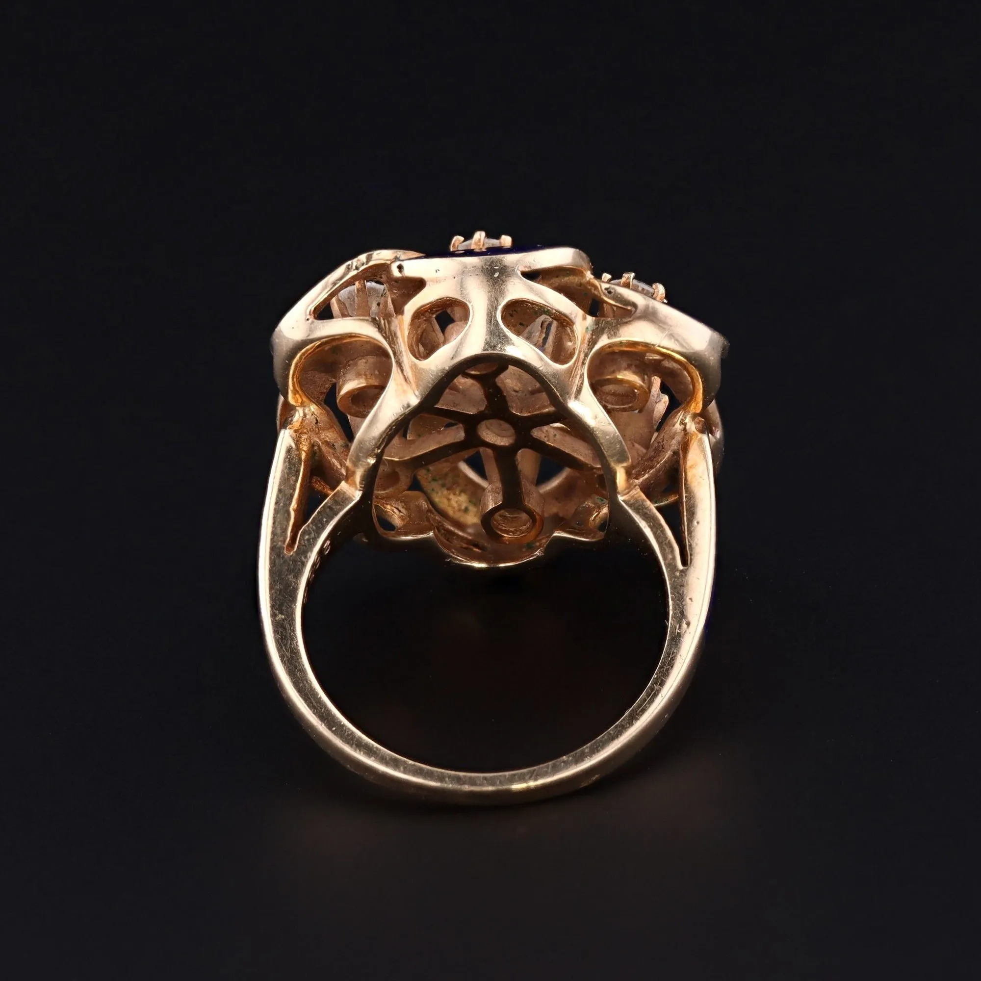 Vintage Gold, Enamel & Diamond Ring | Vintage Enamel Ring