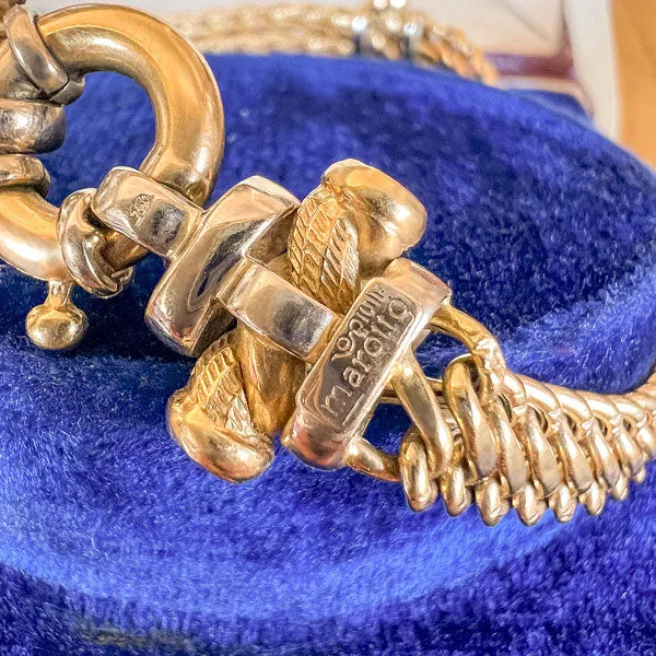Vintage Gold Link & Sapphire Bracelet