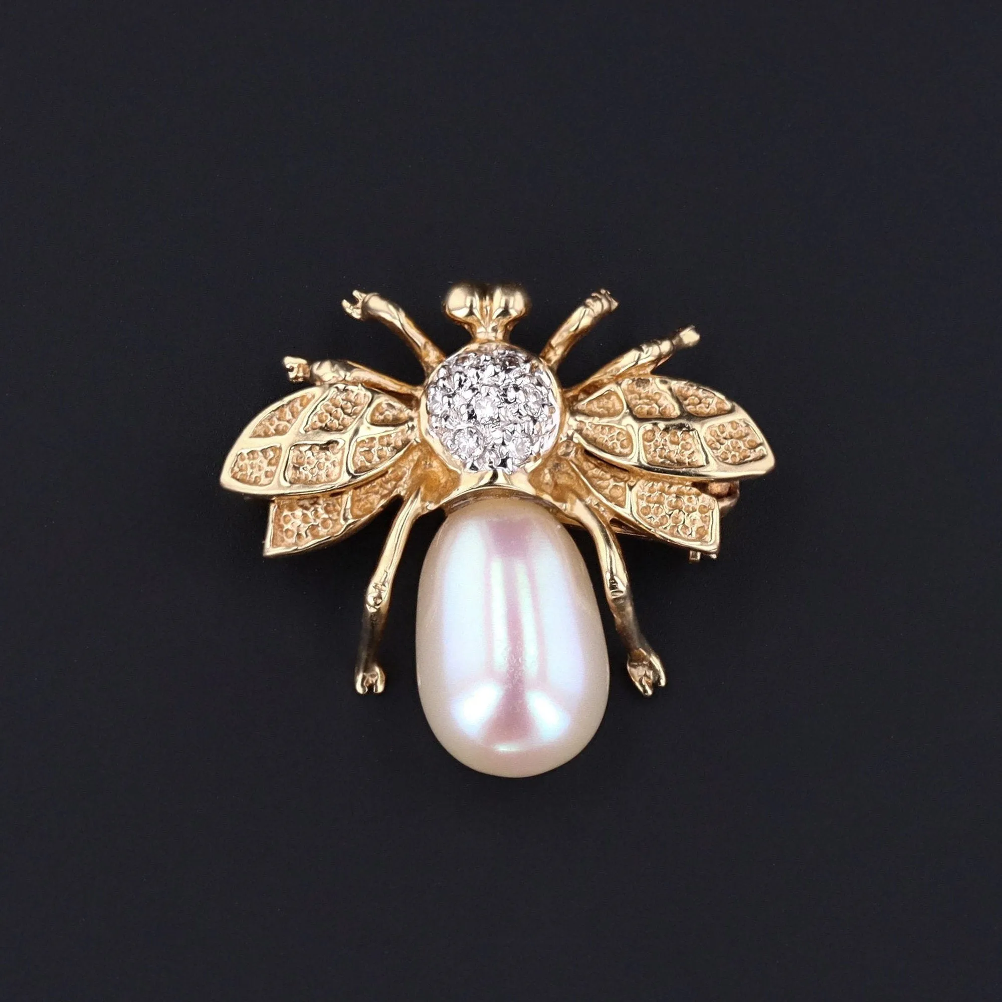 Vintage Insect Pendant or Brooch | Pearl and Diamond Bug Brooch