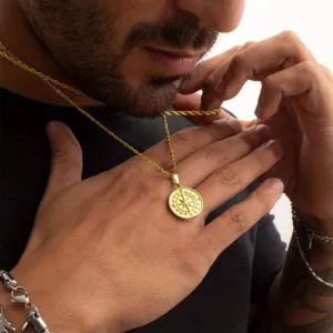 Vintage Layered Necklace Nautical Travel Compass Pendant Necklace