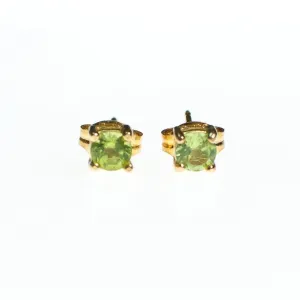 Vintage Lemon Citrine 18kt Gold Over Sterling Silver Stud Earrings