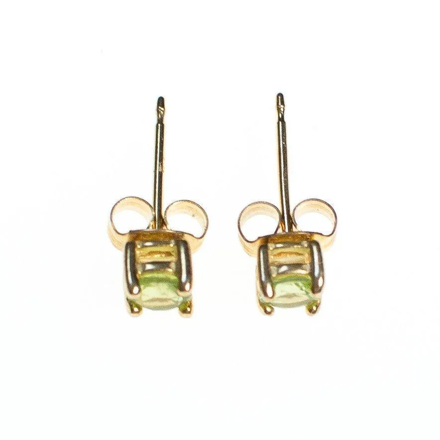Vintage Lemon Citrine 18kt Gold Over Sterling Silver Stud Earrings