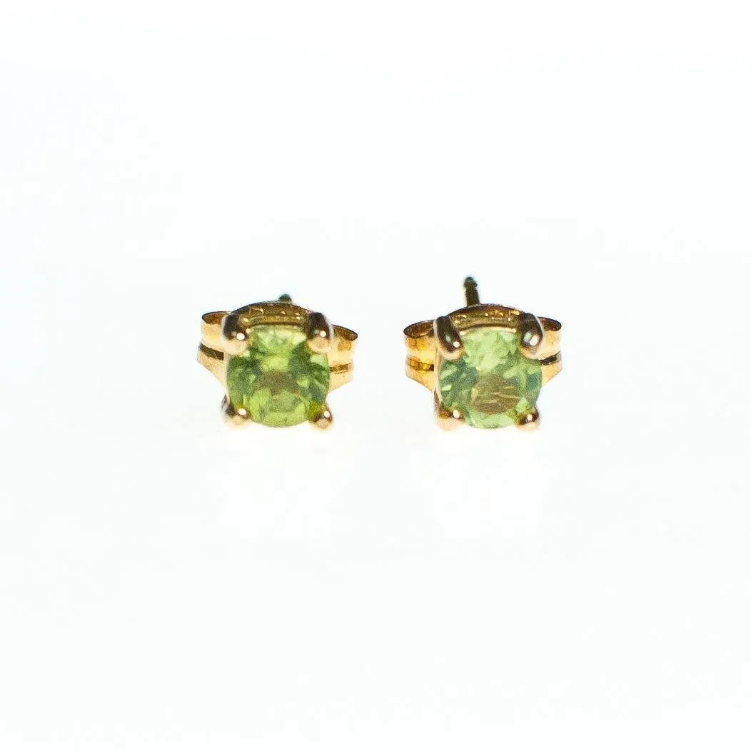 Vintage Lemon Citrine 18kt Gold Over Sterling Silver Stud Earrings