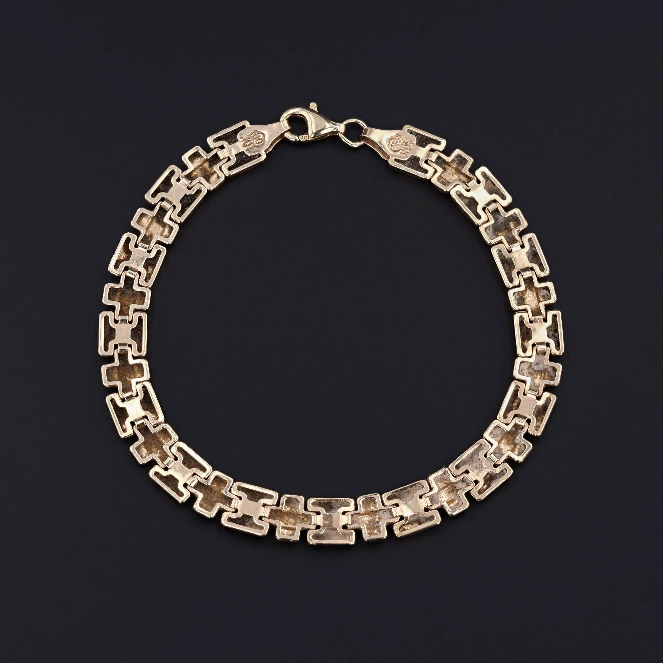 Vintage Link Bracelet of 10k Gold