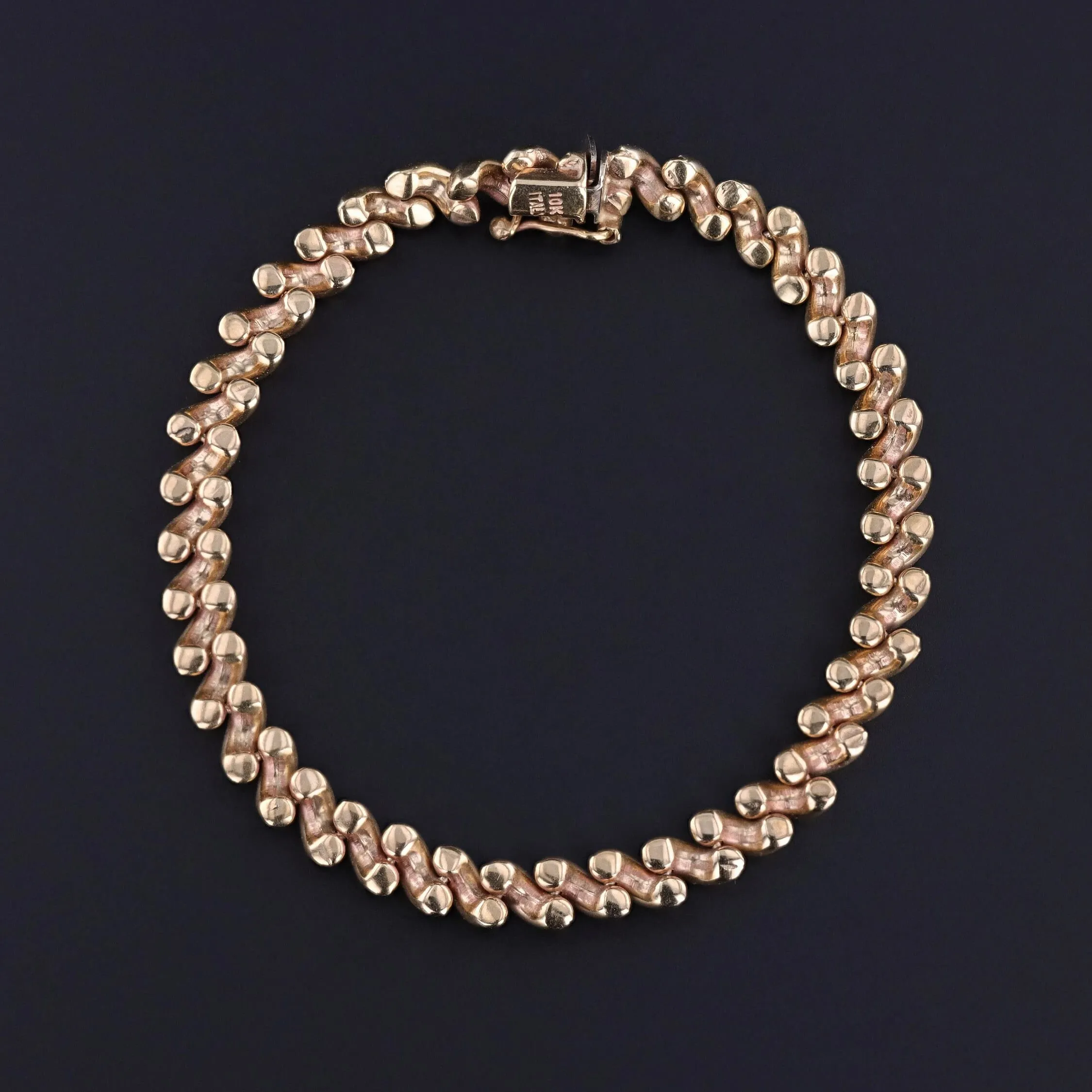 Vintage Link Bracelet of 10k Gold