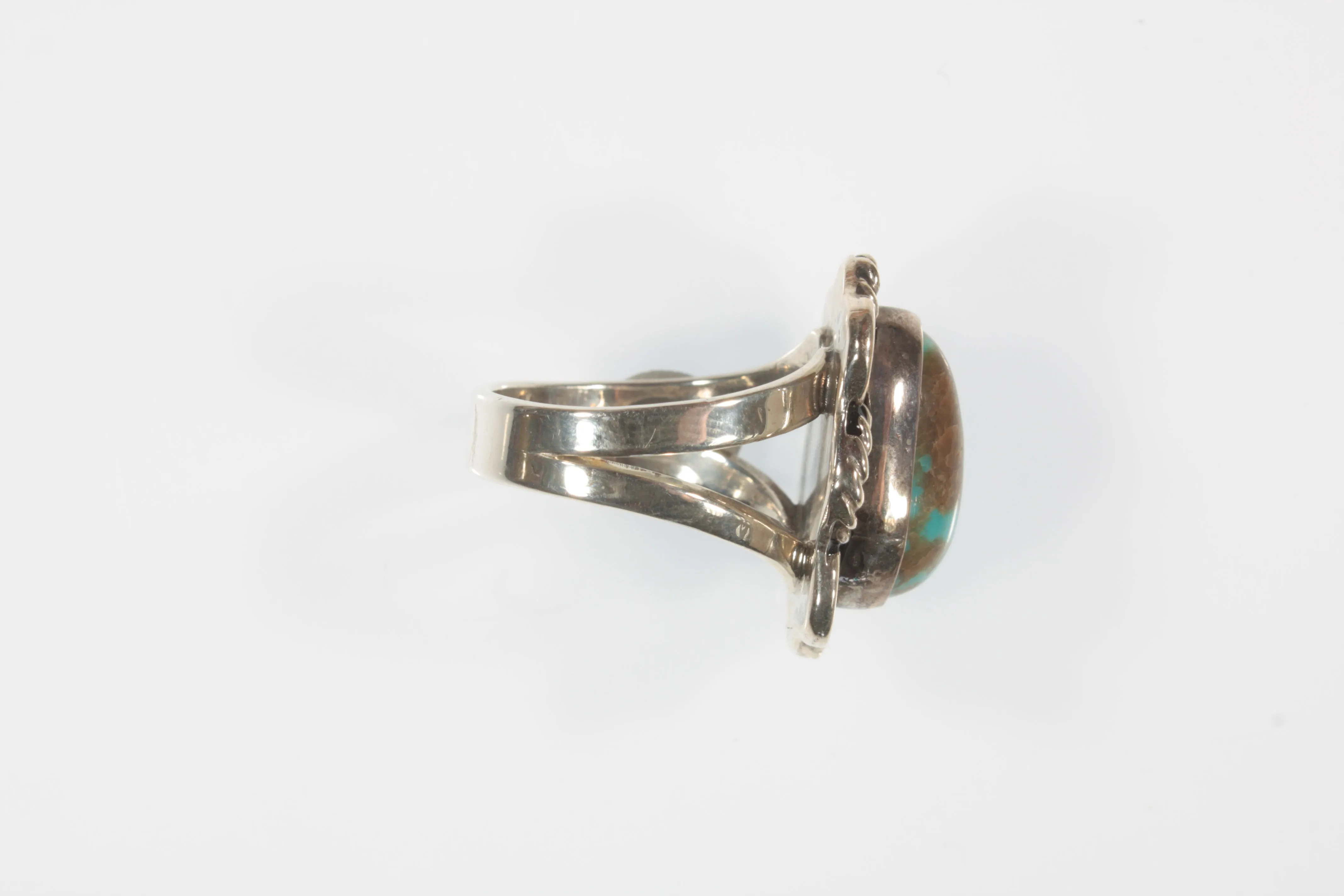 Vintage Navajo Sterling Silver Turquoise Ring Sz 9