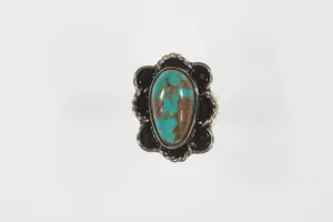 Vintage Navajo Sterling Silver Turquoise Ring Sz 9