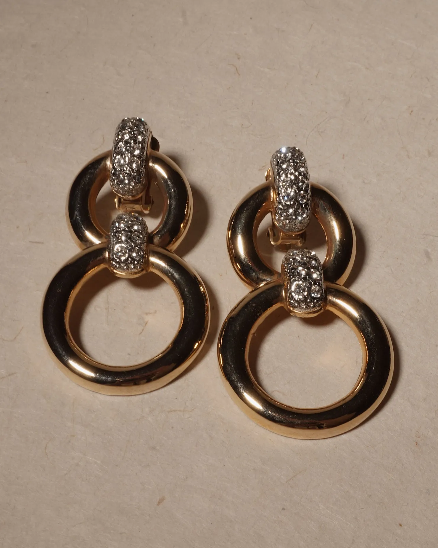 Vintage Pavé Drop Ring Clip Ons