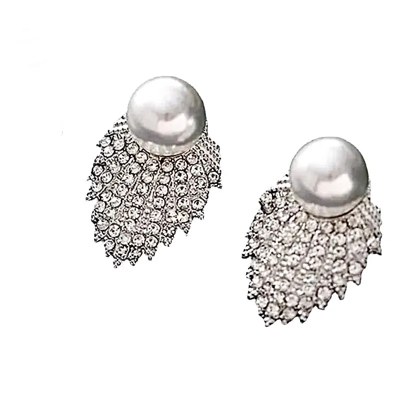 Vintage Pearl Rhinestone Earrings