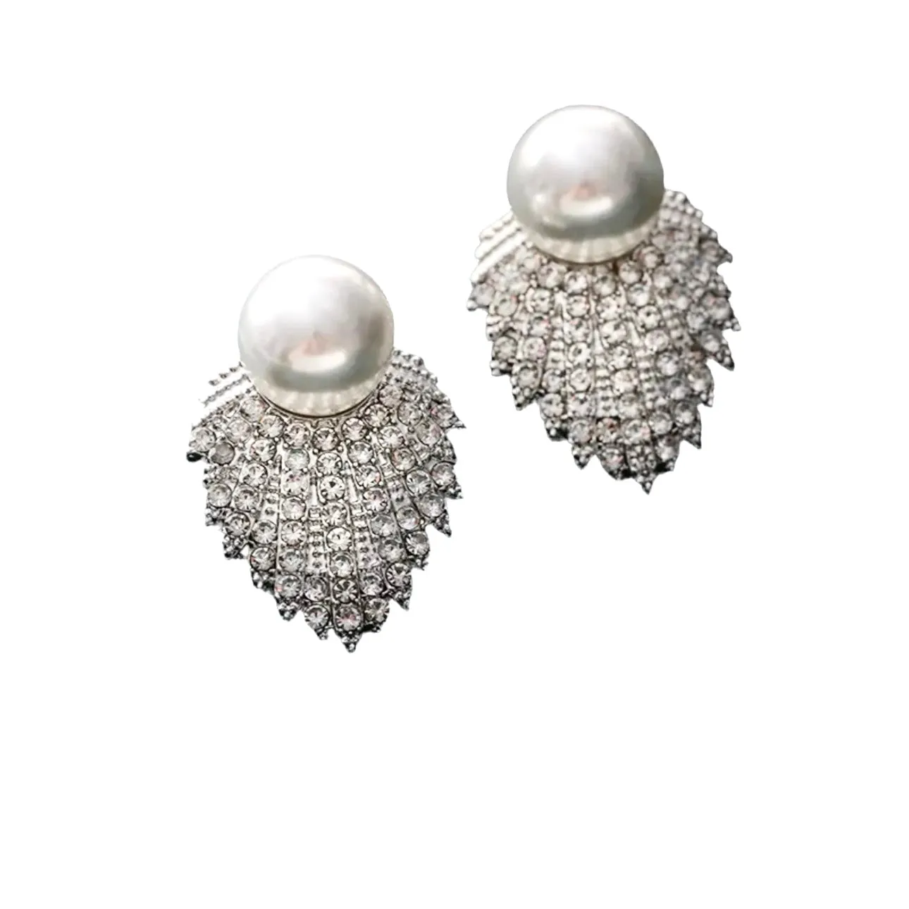 Vintage Pearl Rhinestone Earrings