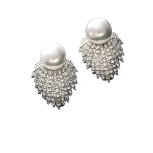Vintage Pearl Rhinestone Earrings