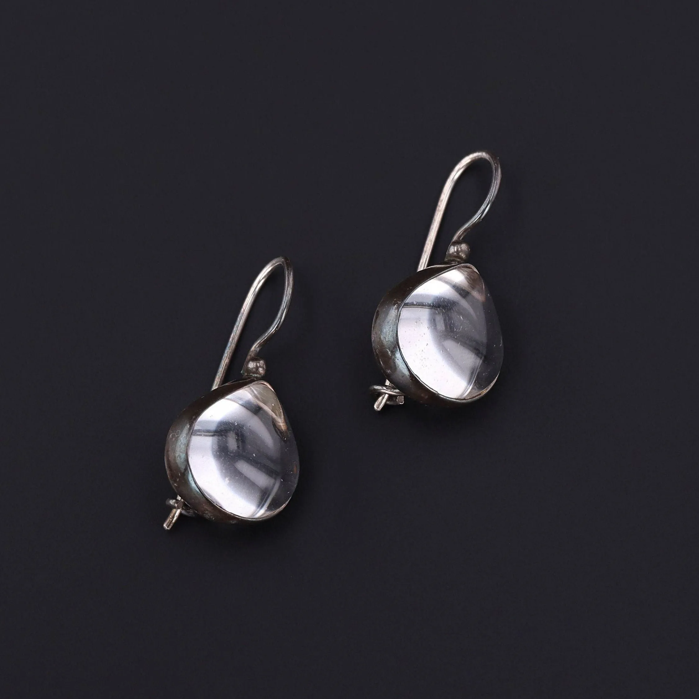 Vintage Pools of Light Earrings in Sterling Silver