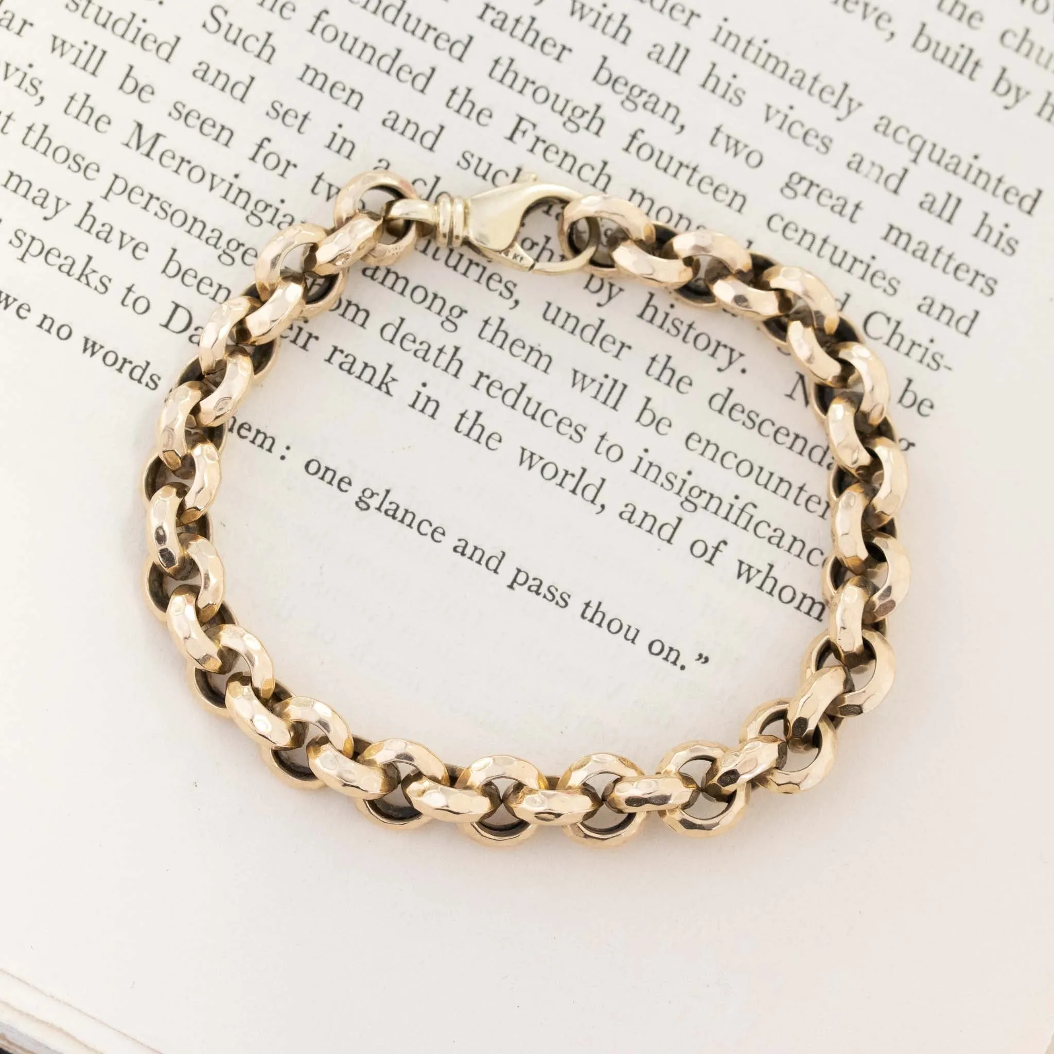 Vintage Rolo Chain Bracelet, 14kt