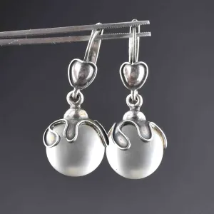 Vintage Silver Pools of Light Drop Earrings