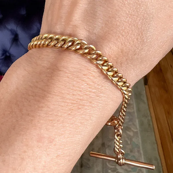 Vintage Watch Chain Curb Link Bracelet