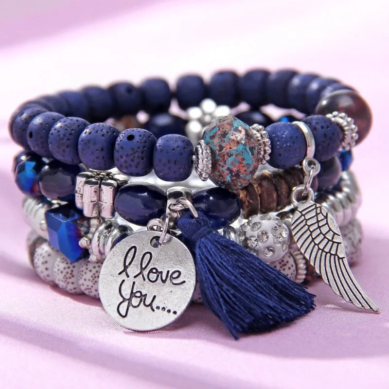 Vintage Wristband Beaded Bracelet for Women Anniversary Jewelry