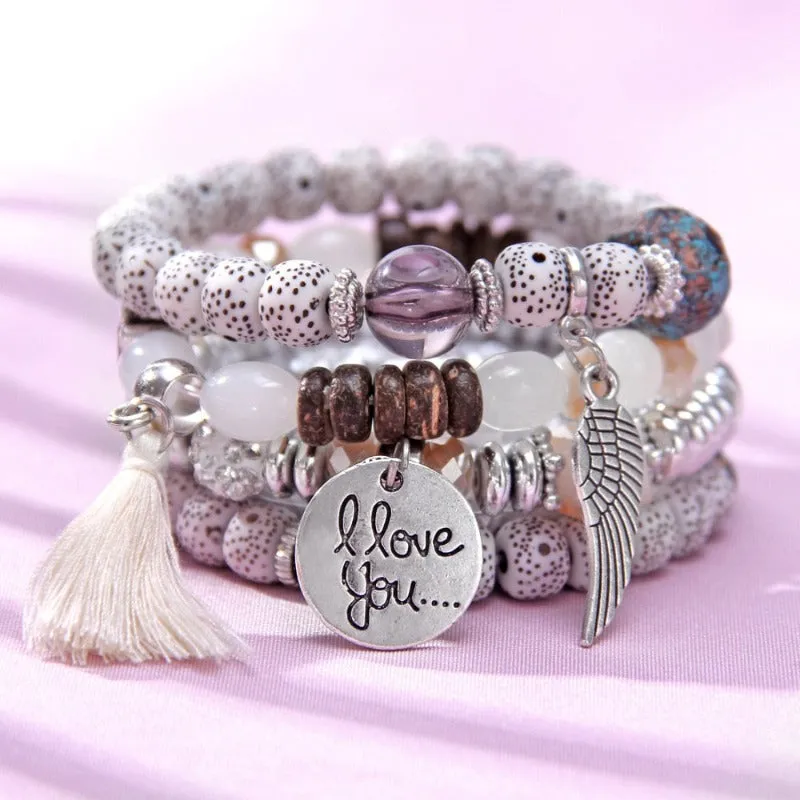 Vintage Wristband Beaded Bracelet for Women Anniversary Jewelry