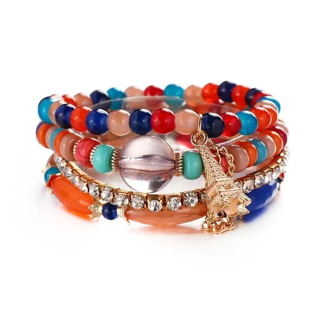 Vintage Wristband Beaded Bracelet for Women Anniversary Jewelry