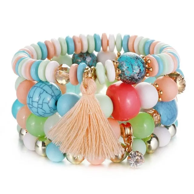Vintage Wristband Beaded Bracelet for Women Anniversary Jewelry