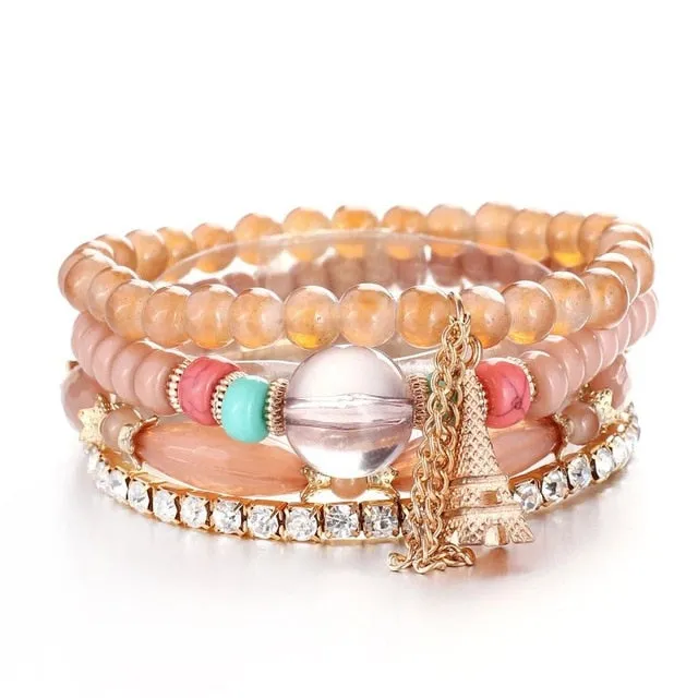 Vintage Wristband Beaded Bracelet for Women Anniversary Jewelry