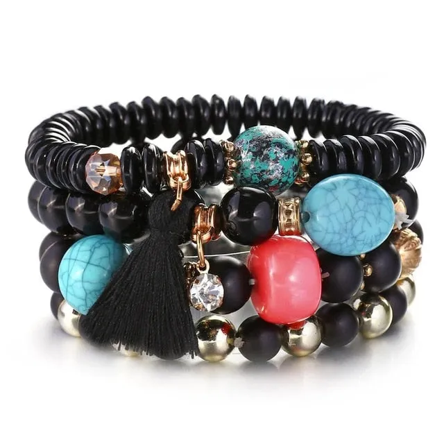 Vintage Wristband Beaded Bracelet for Women Anniversary Jewelry