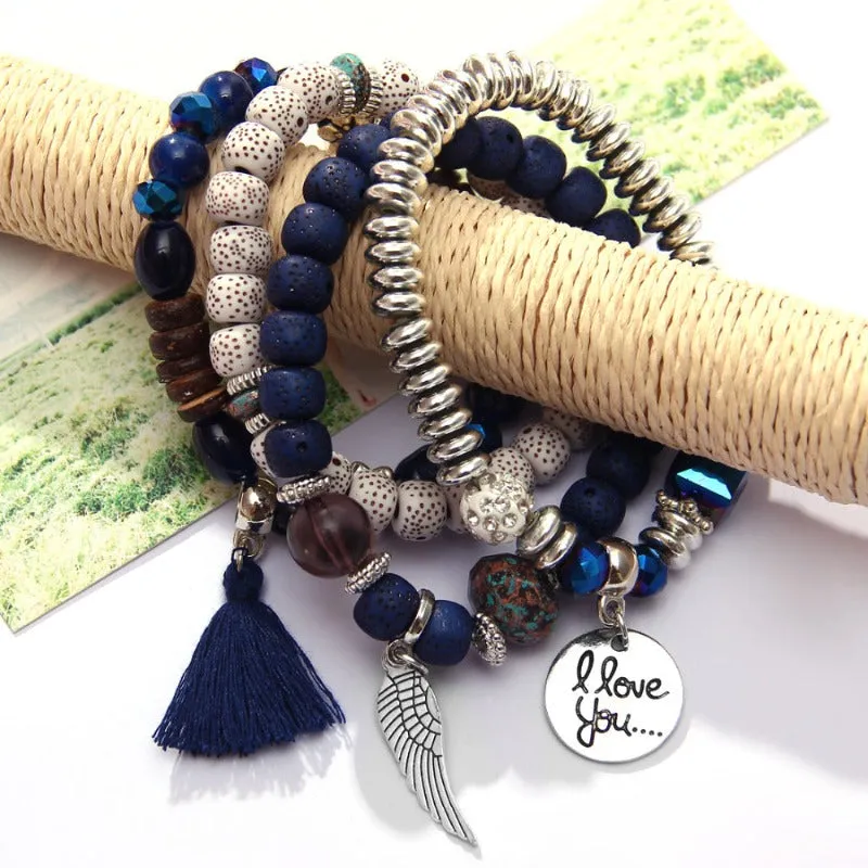 Vintage Wristband Beaded Bracelet for Women Anniversary Jewelry