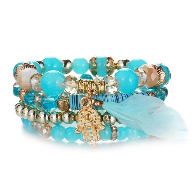 Vintage Wristband Beaded Bracelet for Women Anniversary Jewelry