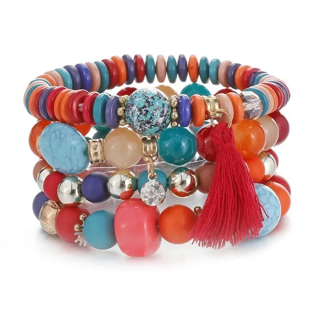 Vintage Wristband Beaded Bracelet for Women Anniversary Jewelry