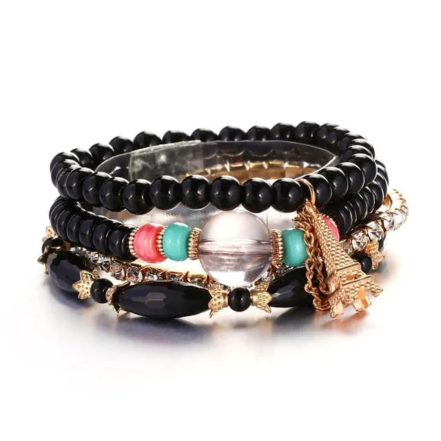 Vintage Wristband Beaded Bracelet for Women Anniversary Jewelry