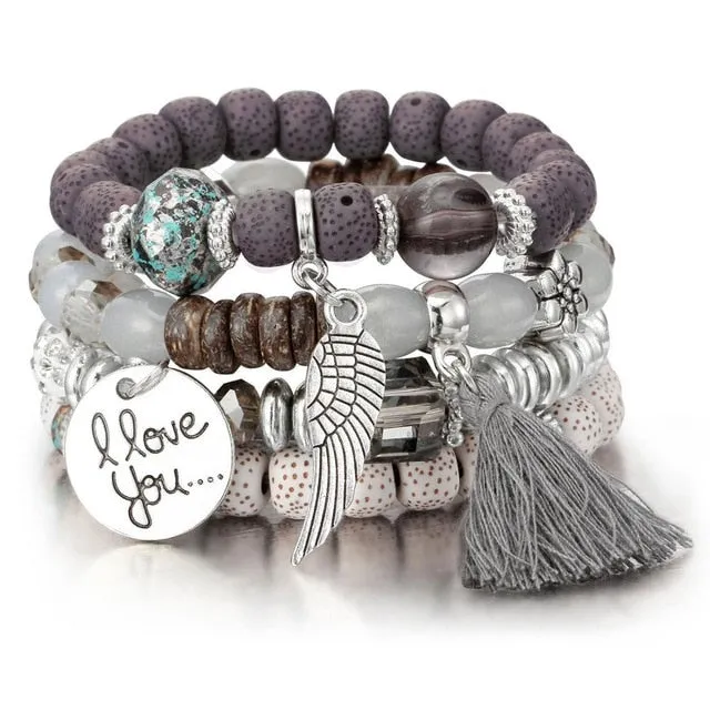 Vintage Wristband Beaded Bracelet for Women Anniversary Jewelry
