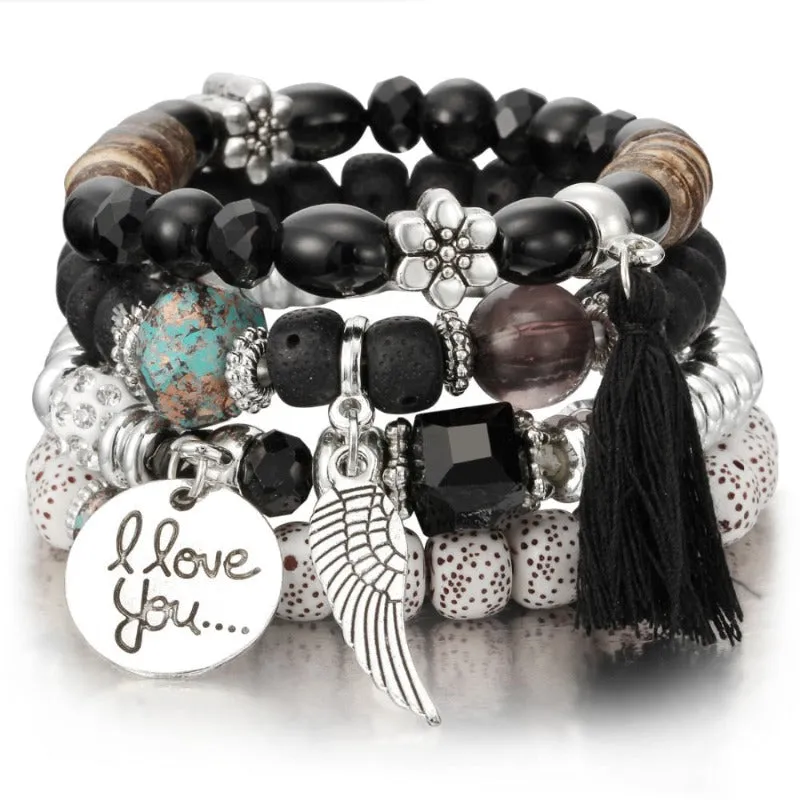 Vintage Wristband Beaded Bracelet for Women Anniversary Jewelry