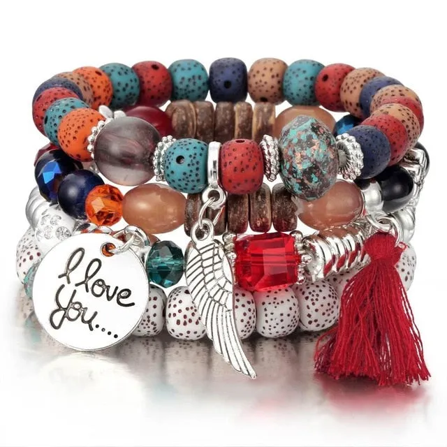 Vintage Wristband Beaded Bracelet for Women Anniversary Jewelry