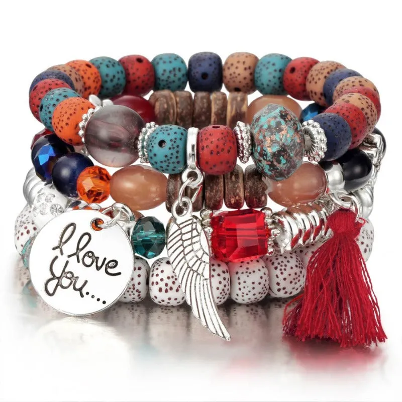 Vintage Wristband Beaded Bracelet for Women Anniversary Jewelry