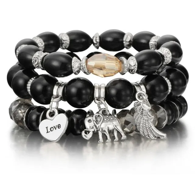 Vintage Wristband Beaded Bracelet for Women Anniversary Jewelry