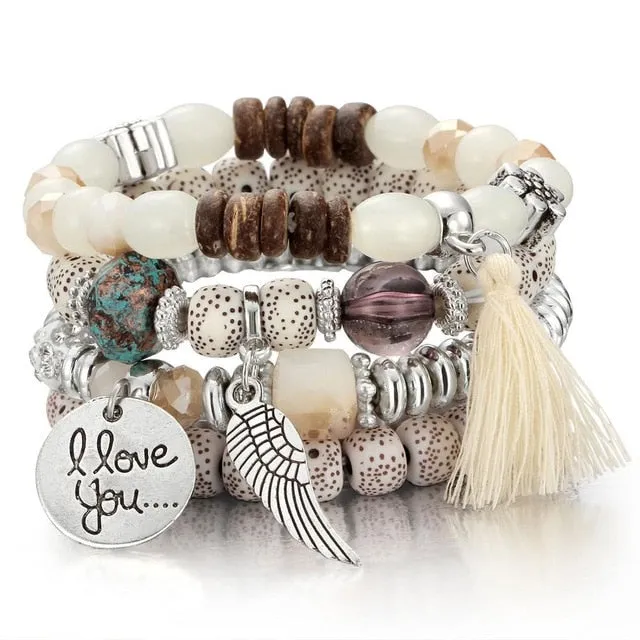 Vintage Wristband Beaded Bracelet for Women Anniversary Jewelry