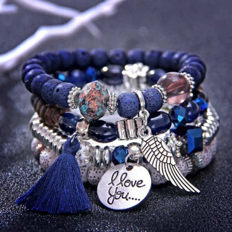 Vintage Wristband Beaded Bracelet for Women Anniversary Jewelry