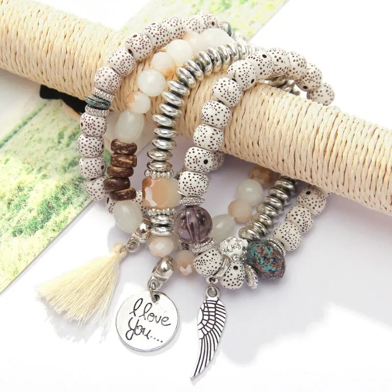 Vintage Wristband Beaded Bracelet for Women Anniversary Jewelry