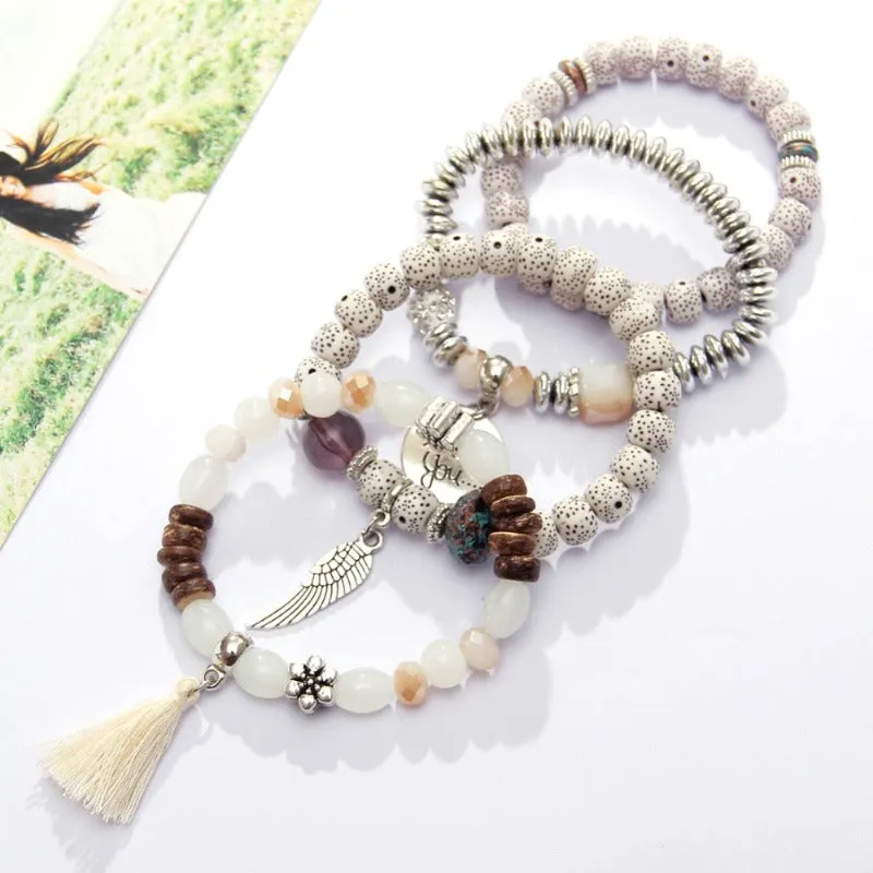 Vintage Wristband Beaded Bracelet for Women Anniversary Jewelry