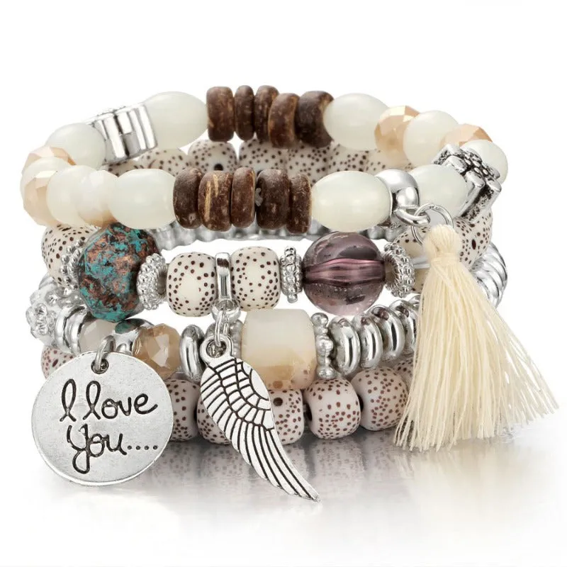 Vintage Wristband Beaded Bracelet for Women Anniversary Jewelry