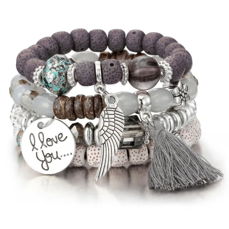 Vintage Wristband Beaded Bracelet for Women Anniversary Jewelry