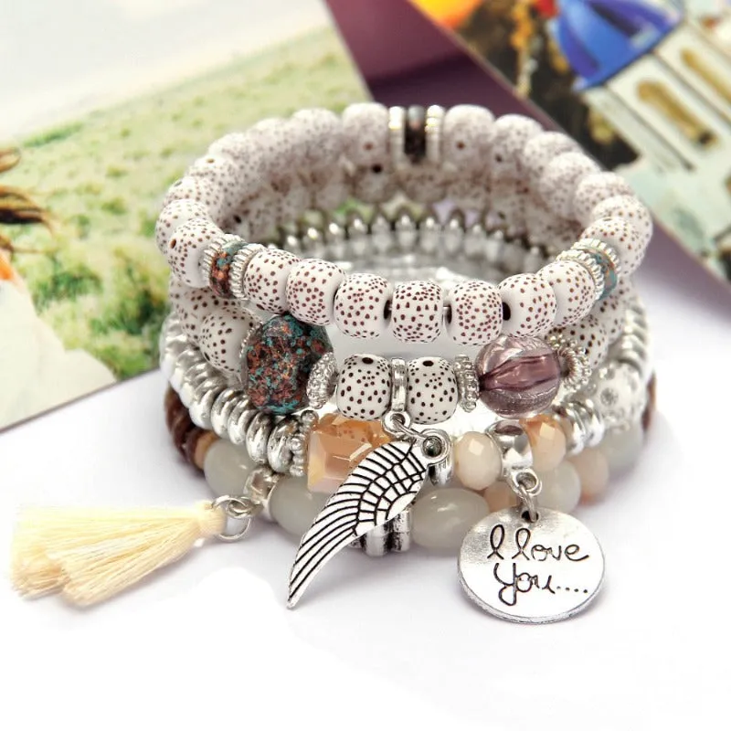 Vintage Wristband Beaded Bracelet for Women Anniversary Jewelry
