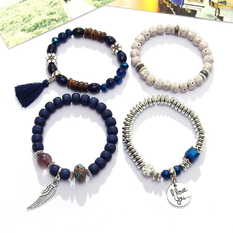Vintage Wristband Beaded Bracelet for Women Anniversary Jewelry