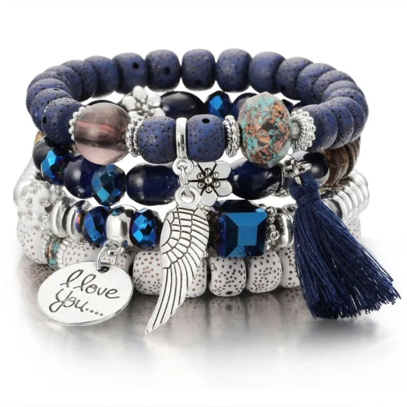 Vintage Wristband Beaded Bracelet for Women Anniversary Jewelry