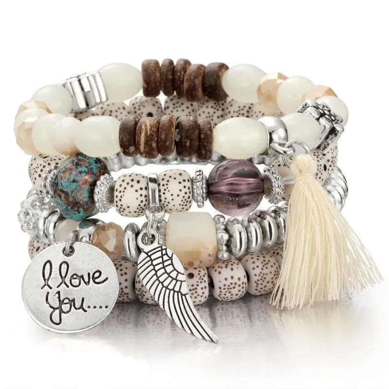 Vintage Wristband Beaded Bracelet for Women Anniversary Jewelry