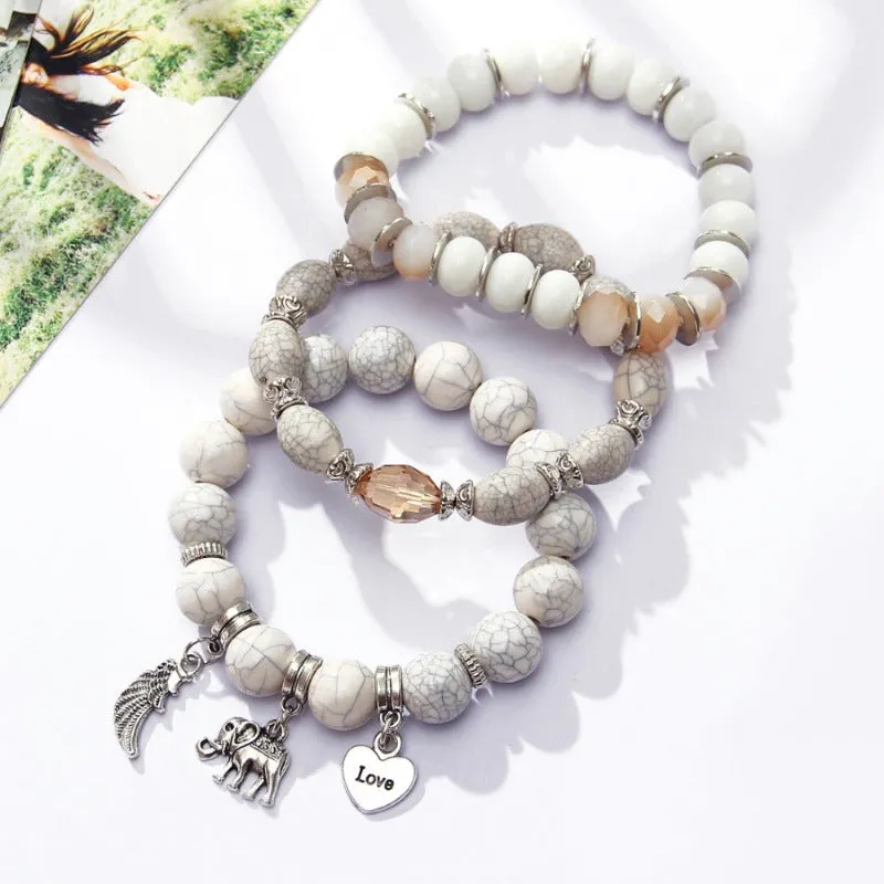Vintage Wristband Beaded Bracelet for Women Anniversary Jewelry