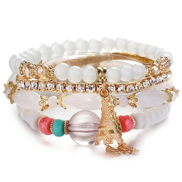 Vintage Wristband Beaded Bracelet for Women Anniversary Jewelry